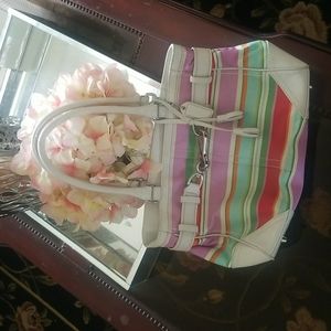 Coach multi color stripe